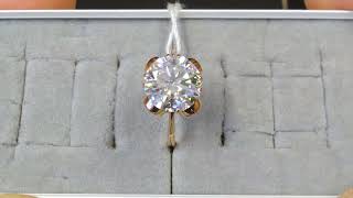 Золотое кольцо с бриллиантом 5 карат Муассанит