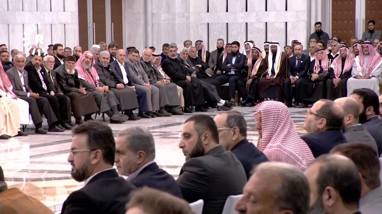 كلمة الرئيس السوري أحمد الشرع بمناسبة عيد الفطر بقصر الشعب