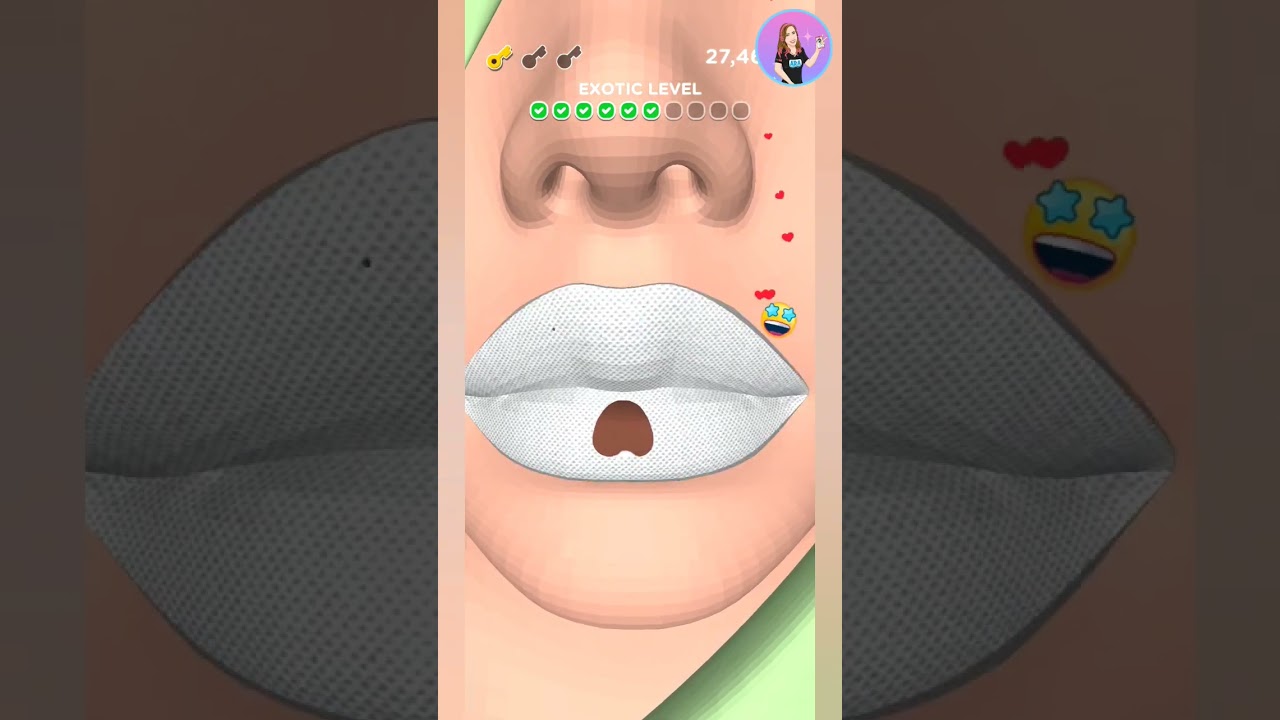 Lip Art 3D - 👄 Funny Deer Lips 💄 - Game - Game Play