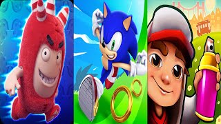 Sonic Dash VS Oddbods Turbo Run VS Subway Surfers - Android Gameplay Walkthrough screenshot 5
