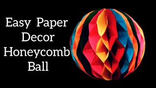 Paper Craft DIY | How to Make a Paper Honeycomb Ball | Ganesh chaturthi decoration | Diwali decor