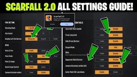 🔥 Scarfall 2.0 All Basic Settings /Gameplay Control / Pickup / Customize Settings Guide & Explain