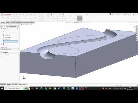 solidworks tutorial for beginners | swept cut command