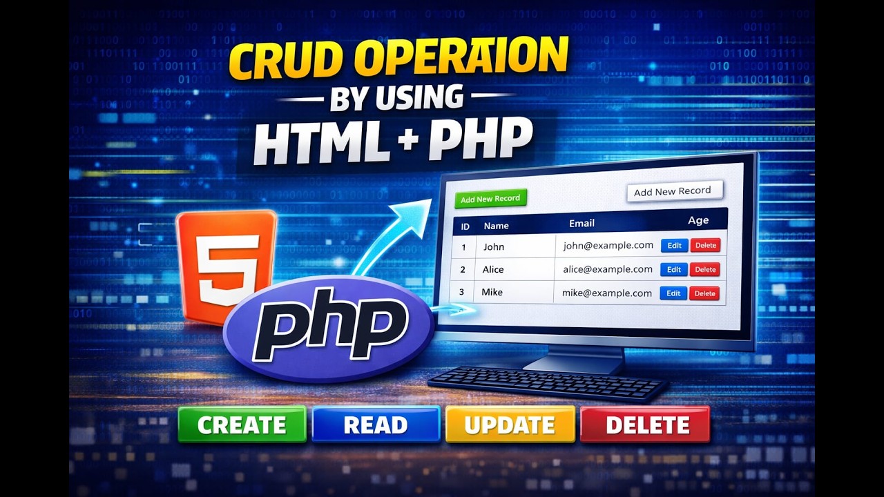 Using CRUD operations by MySQL and PHP - YouTube