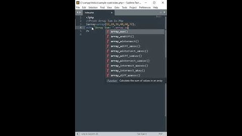Print Array Sum In Php