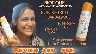 Biotique Sandalwood Sunscreen || 50+ SPF PA+++ || Honest Review and use