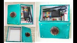 DIY How to make Sewing Tool Box | How to use Shoes Box By (Fragrance Sewing Boutique)