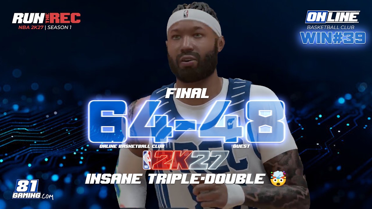 NBA 2K27 REC Gameplay ๐ฅ JET2FLY DROPS A TRIPLE-DOUBLE ๐คฏ 19 REB โข 10 AST | Win #39