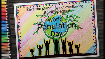 World Population Day poster drawing step by step l How to draw Population day easy drawing