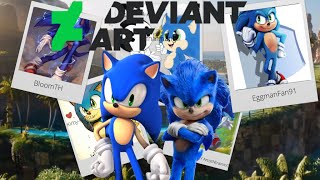 Sonic & Movie Sonic go on Deviant Art