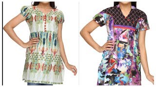 Home wear dress design ideas,daily wear kurti designs for girls,printed suit for ladies screenshot 4