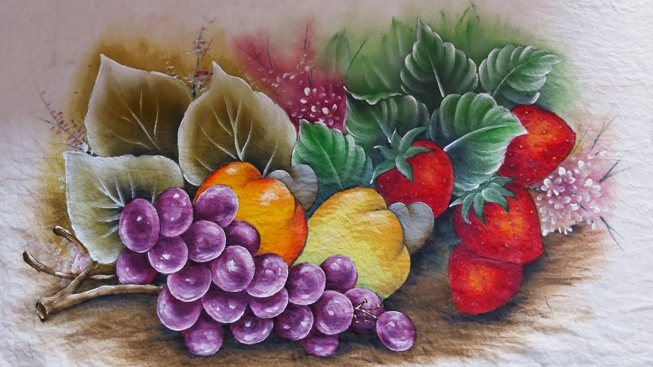 Pintura de frutas para pano de prato - YouTube