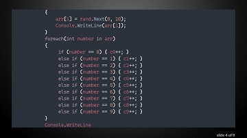 How to Count Occurrences in an Array of Random Numbers in C#  without Using Methods or Lists
