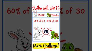 Who will win? Rabbit vs Tortoise| Easy percentage trick in 10 Seconds #maths #mathshorts #percentage