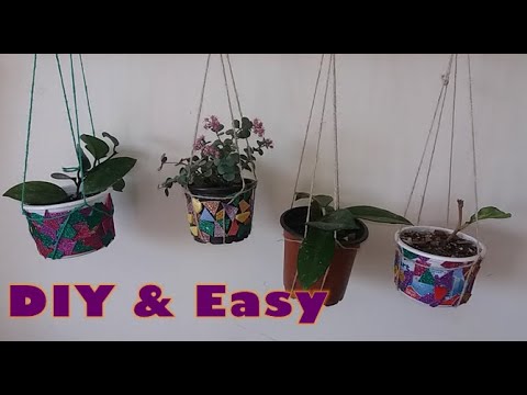 diy-one-minute-plant-hanger-//-diy-rope-hanger-//-super-easy-and-quick