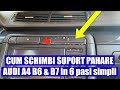 TUTORIAL: Demontare / inlocuire suport pahare bord fata la Audi A4 S4 B6 & B7 in 5 pasi simpli