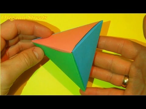 Как сделать 3D треугольник из бумаги. Оригами объёмный треугольник