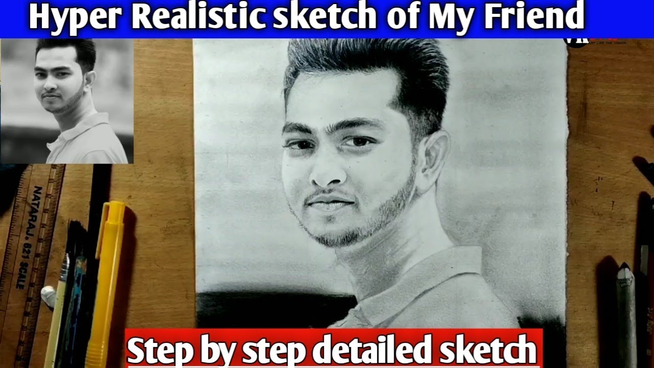 Pencil sketch of my friend | Sketch vs reference | quick realistic ...