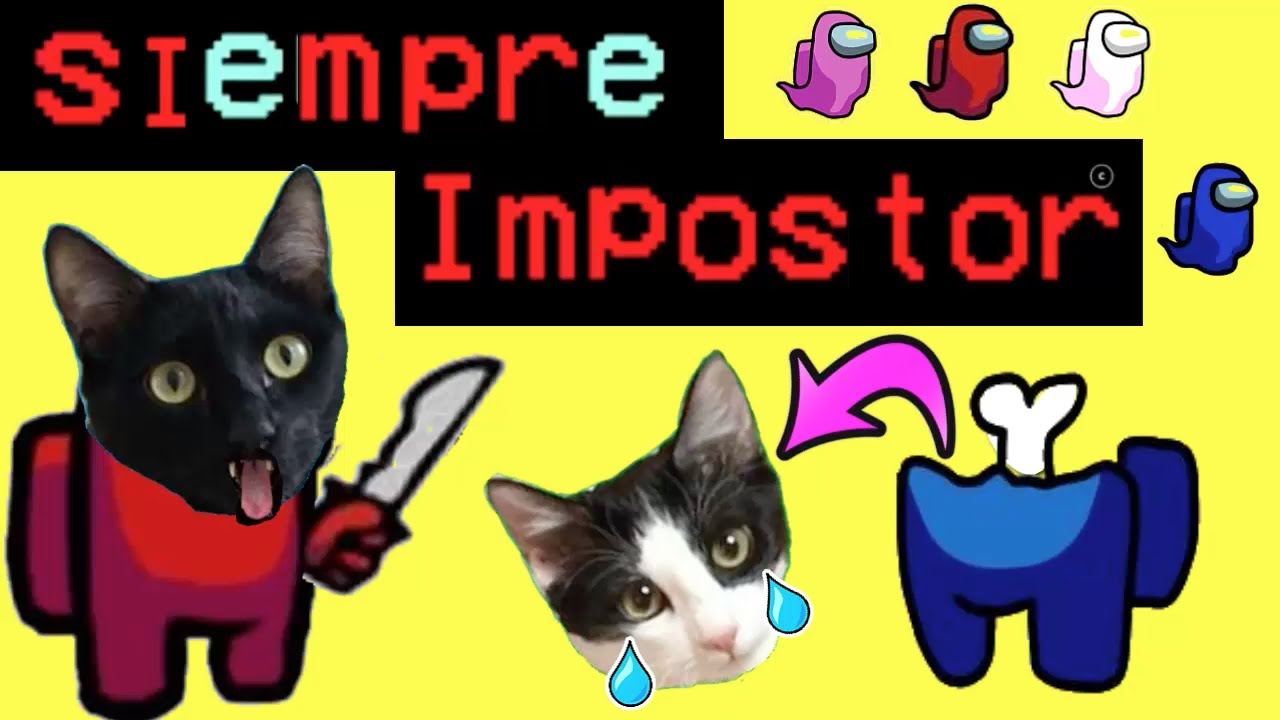 Jugando AMONG US pero siempre impostor con mis gatos graciosos Luna y Estrella / Videos de gatitos