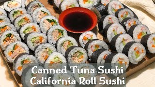 How To Make Canned Tuna Sushi Rolls and California Rolls | Sushi Recipe | The Williams Kitchen