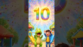 🦖 Dino Counts to 10 Jumping | Counting for Kids | ToonyTots 🎉 #shorts