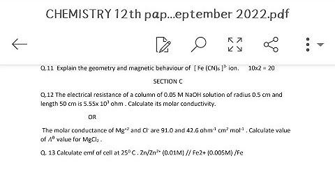 PSEB Chemistry Class 12 Second Sample Paper Solutions Section C| September 2022 | Scholar Tutorial