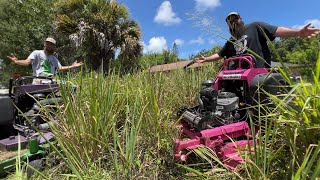 Mowing this EXTREMELY OVERGROWN LAWN with a LEGEND [THIS HAS NEVER BEEN DONE BEFORE!!] *SATISFYING*