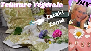 🌿💦Technique du TATAKI ZOME sur Textile Impression Végétale 100 % NATURELLE ©A63 #teinturenaturelle