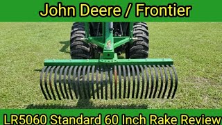 John Deere/Frontier LR5060 Standard 60" Landscape Rake Review. John Deere 3025E Tractor Attachments.