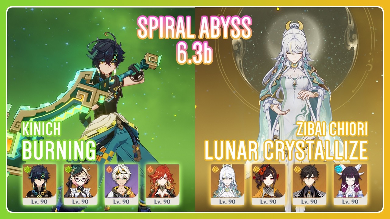 C2 Kinich Burning & C0 Zibai Chiori Lunar Crystallize | Spiral Abyss 6.3b | Genshin Impact