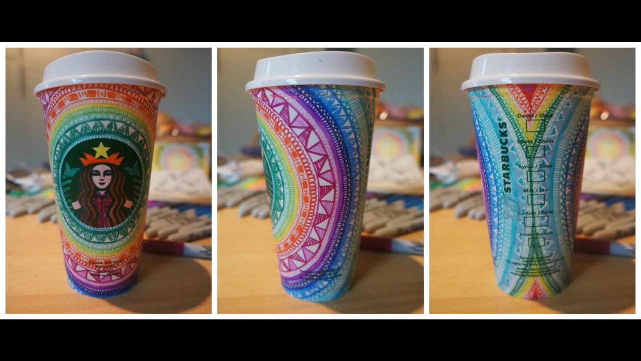 Decorate a reusable starbucks cup with sharpies☕️