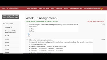 NPTEL Cloud Computing Week 8: Assignment 8(Jan-Apr 2024) submission date is 20-03-2024 #subscribe