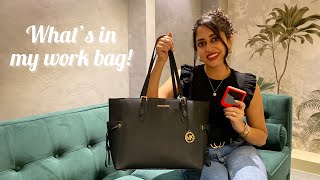 What's in my work bag! My Everyday essentials! 👜💄🍫🕶️ | Work bag | Michael Kors |