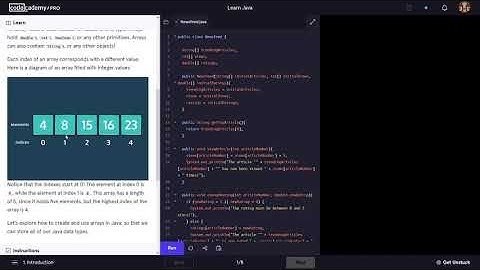 Learn Java - 5.0 Java Arrays | Codecademy Walkthrough