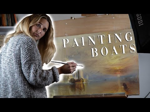 Painting Boats ⛵ Art Vlog/ Walking at the beach 🏖️