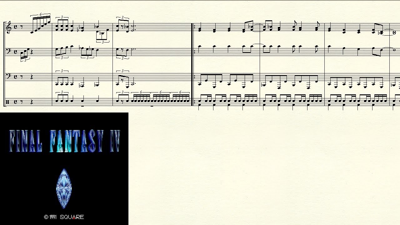 FINAL FANTASY 4(SFC)「バトル 1 Fight 1」 楽譜 - YouTube