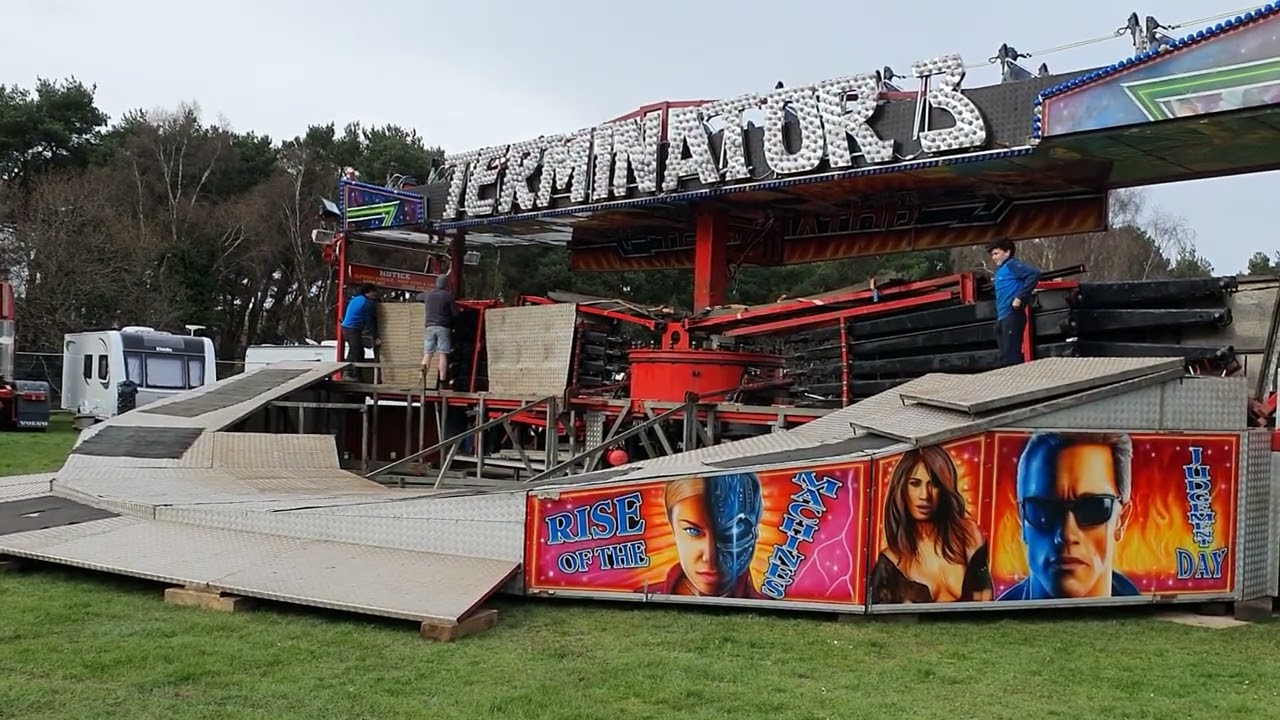 William Cole & Son Funfair Redhill - Terminator 3 Matterhorn Build Up Pt.1 #funfair #fairground