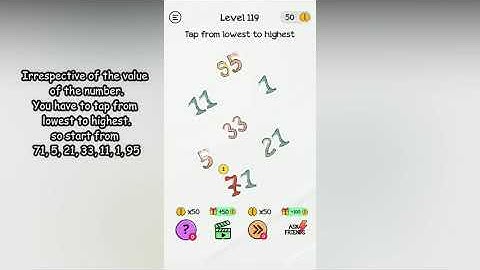 Braindom Level 119 Tap from lowest to highest