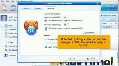 Configuring a POP email account with SSL in IncrediMail