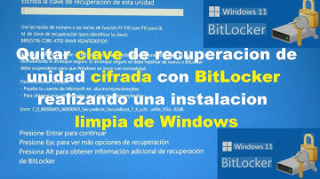 Quitar clave de de recuperacion de BitLocker con instalacion limpia de Windows