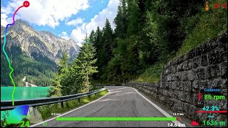 45 minute Indoor Cycling Workout Antholz Valley Alps South Tyrol Telemetry 4K Video