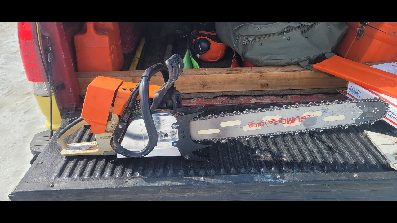 removing three ash with a dull chain.