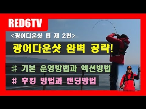 광어다운샷 팁 2편 / 채비운영방법과 후킹,랜딩방법 (광어다운샷 낚시방법)