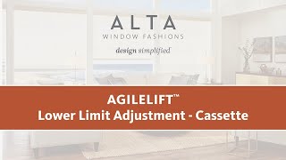 Roller Shade AgileLift: Lower Limit Adjustment - Cassette