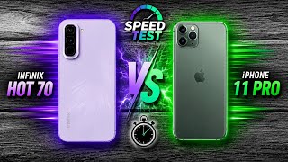 Infinix HOT 70 vs iPhone 11 Pro Max Speed Test