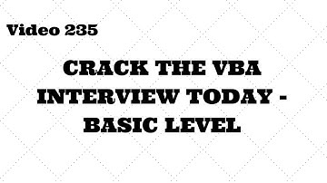 Learn Excel - Video 235 - VBA Basic Interview Test - Range & offset
