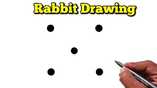 How to draw rabbit drawing from 5 dots | Easy drawing | jb patel