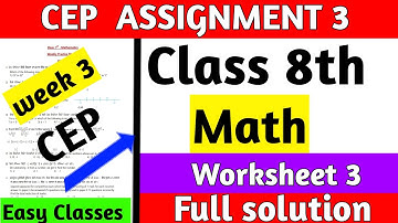 📕 8th class Math CEP assignment number 3 full solution | CEP assignment third Math solution #pseb