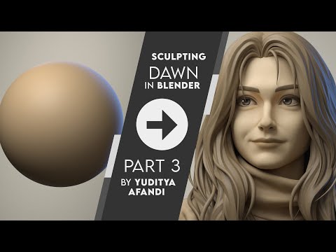 Part 3/3 Dawn Sculpting Timelapse In Blender