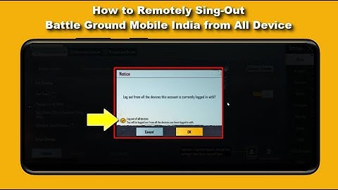 How to Logout BGMI from All Devices Remotely | Battle Ground Mobile India